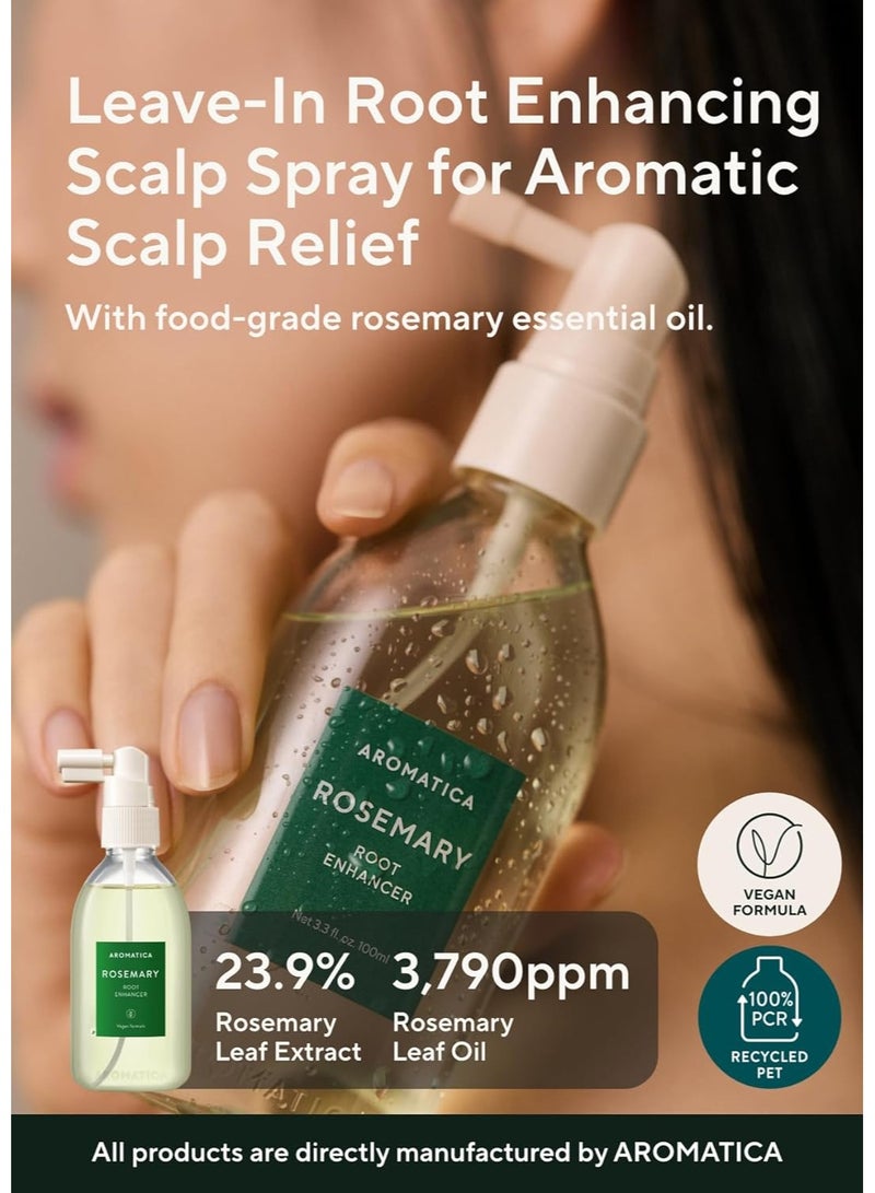 AROMATICA Rosemary Root Enhancer | Rosemary water spray for hair growth - with rosemary oil & caffeine & biotin |care for hair thinning & hair loss |100ml - Image 2